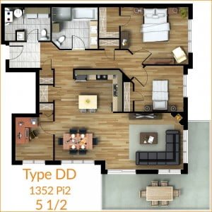 Plan de condos de type DD des condominiums X15 à Mirabel