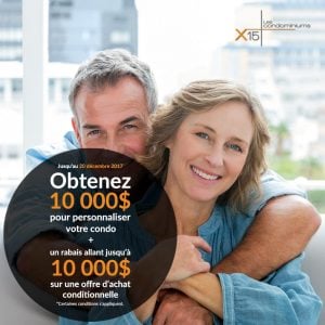 Condominiums X15 projet de condos neufs Mirabel 50 ans et plus